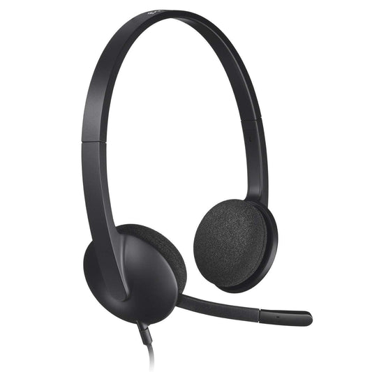 Logitech H340 Stereo Wired Over Ear Headphones With Mic With Noise-Cancelling, Usb, Pc/Mac/Laptop - Black - Triveni World