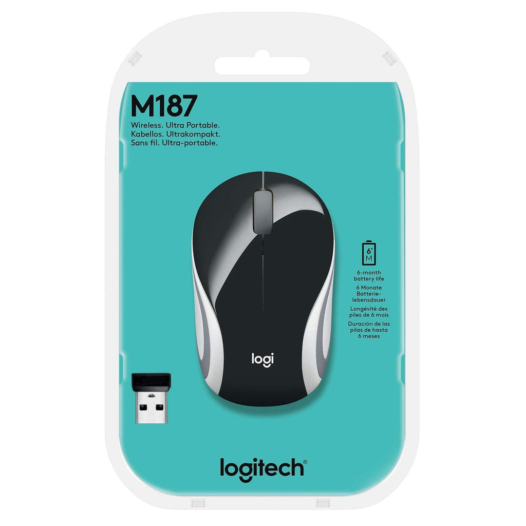 Logitech M187 Ultra Portable Wireless Mouse, 2.4 GHz with USB Receiver, 1000 DPI Optical Tracking, 3-Buttons, PC/Mac/Laptop - Black - Triveni World