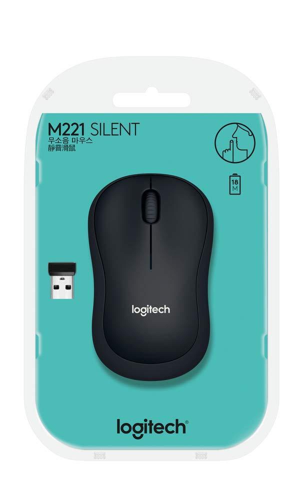 Logitech M221 Wireless Mouse, Silent Buttons, 2.4 GHz with USB Mini Receiver, 1000 DPI Optical Tracking, 18-Month Battery Life, Ambidextrous PC/Mac/Laptop - Charcoal Grey - Triveni World