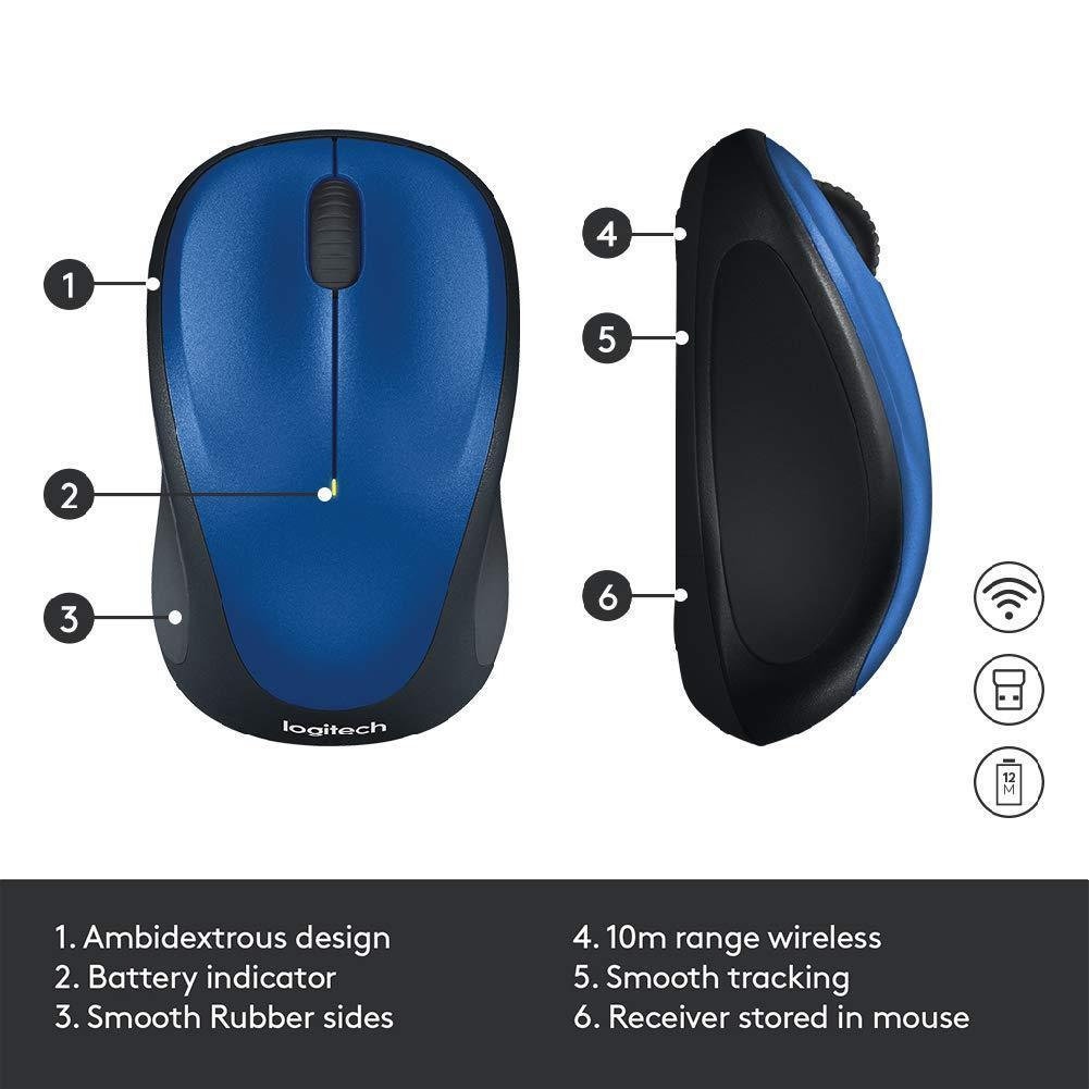 Logitech M235 Wireless Mouse, 1000 DPI Optical Tracking, 12 Month Life Battery, Compatible with Windows, Mac, Chromebook/PC/Laptop - Triveni World