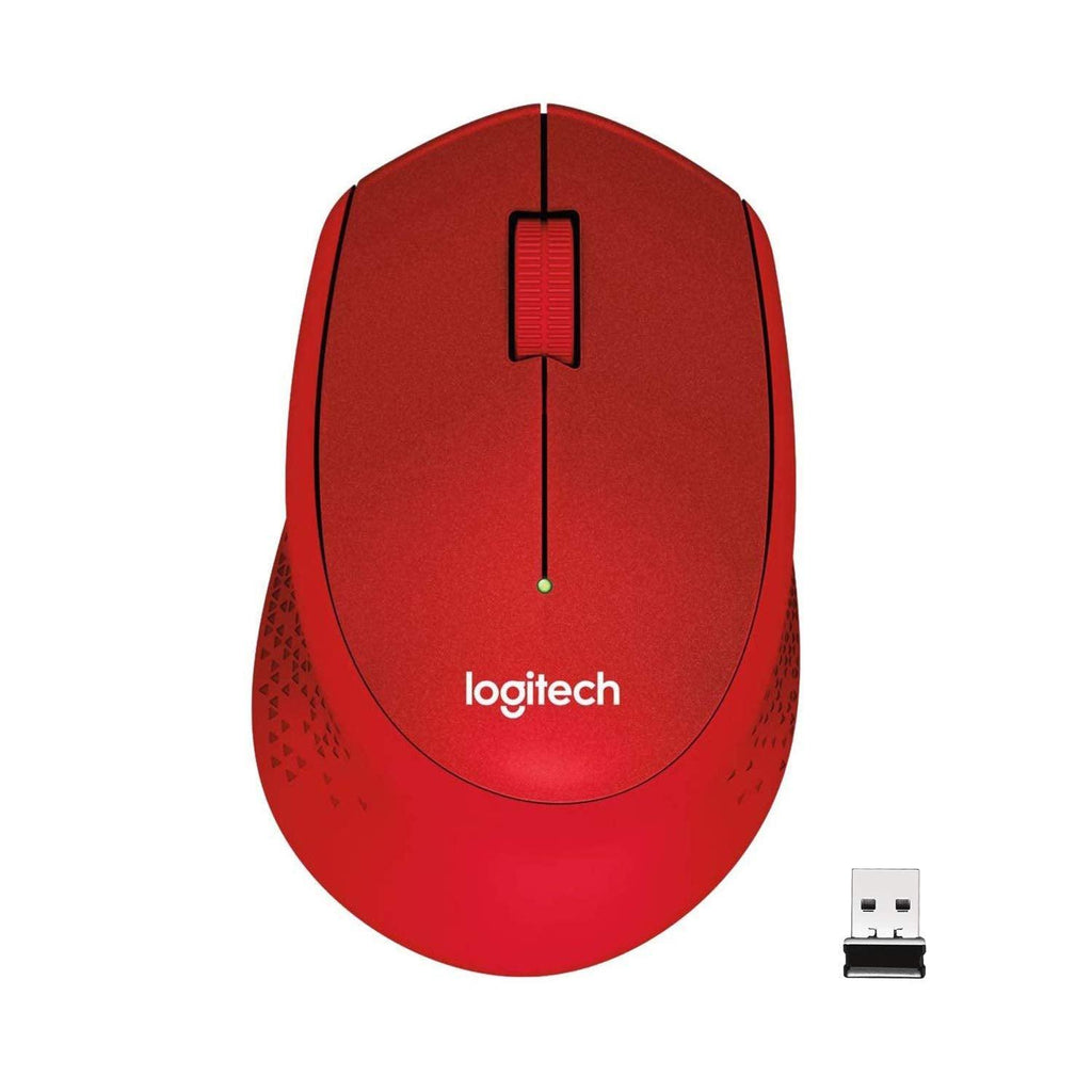 Logitech M331 Silent Plus Wireless Mouse, 2.4GHz with USB Nano Receiver, 1000 DPI Optical Tracking, 3 Buttons, 24 Month Life Battery, PC/Mac/Laptop - Red - Triveni World