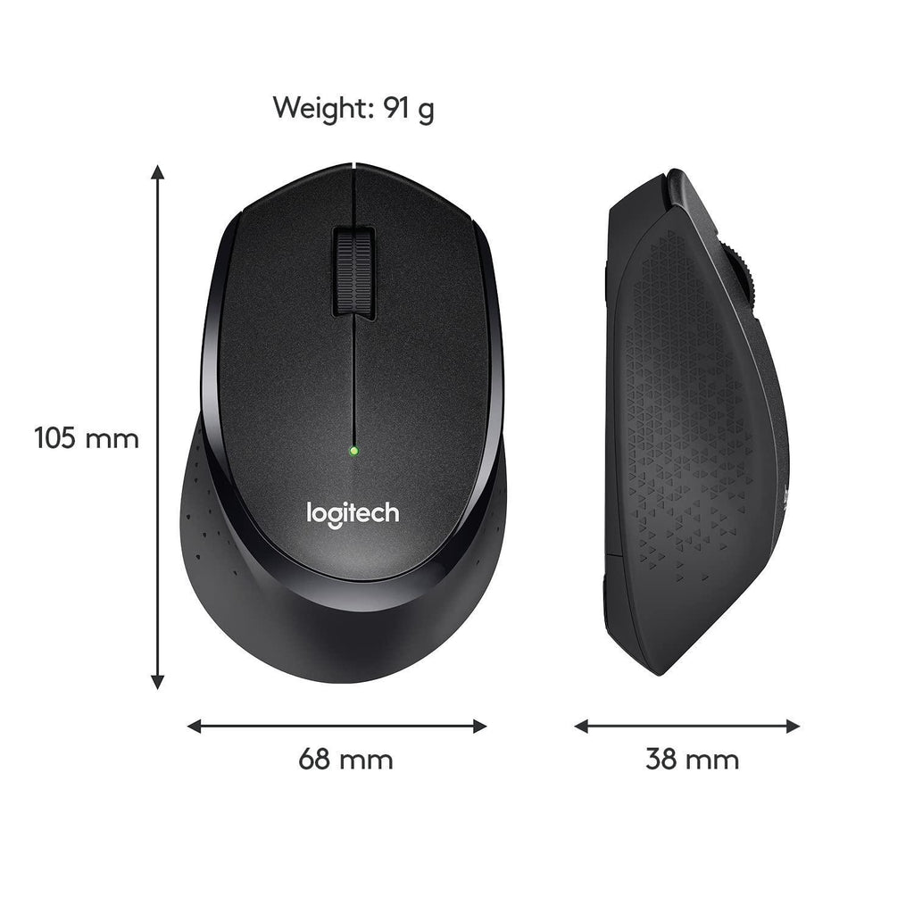 Logitech M331 Silent Plus Wireless Mouse, 2.4GHz with USB Nano Receiver, 1000 DPI Optical Tracking, 3 Buttons18 Month Battery Life, PC/Mac/Laptop - Black - Triveni World