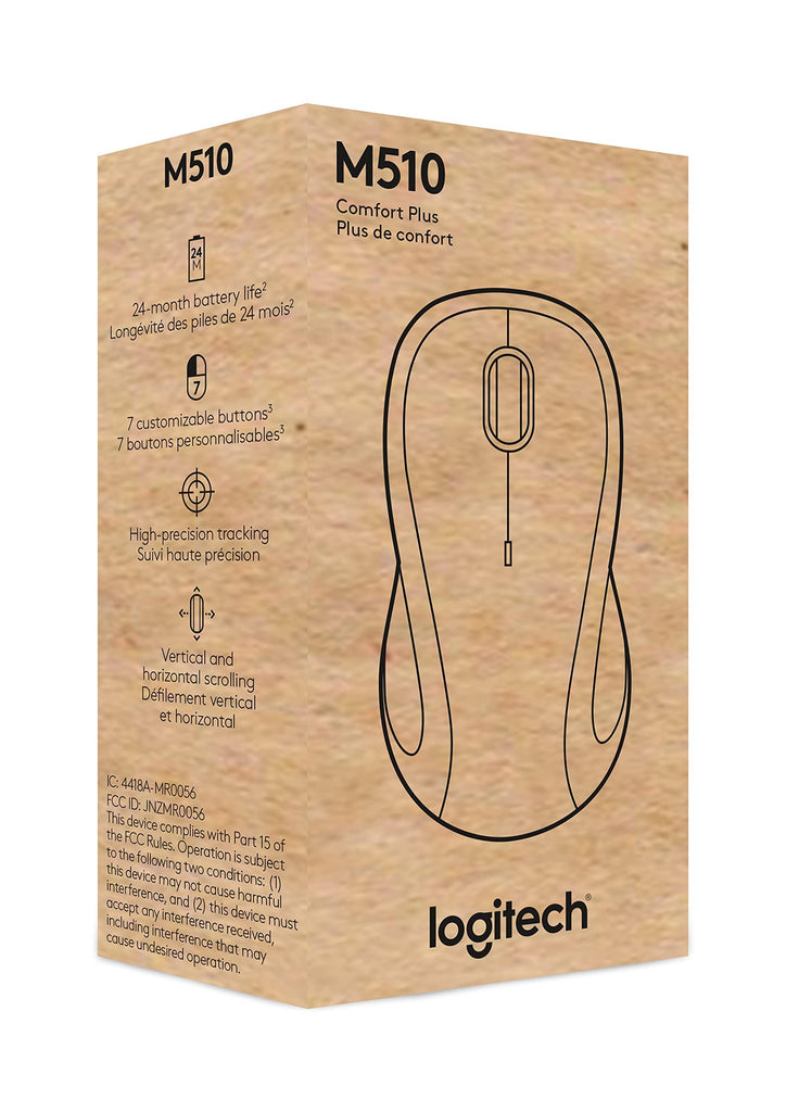 Logitech M510 Wireless Computer Mouse for PC with USB Unifying Receiver - Graphite - Triveni World