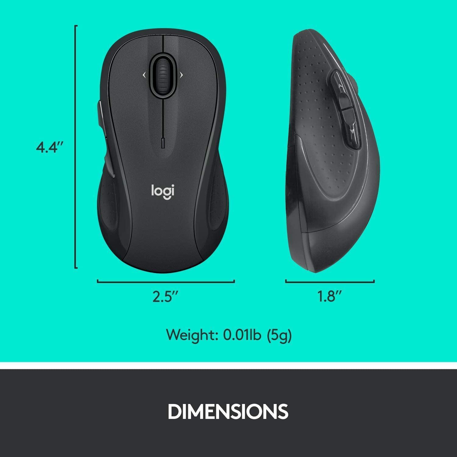 Logitech M510 Wireless Computer Mouse for PC with USB Unifying Receiver - Graphite - Triveni World