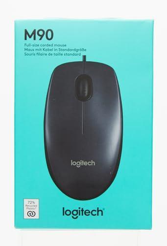 Logitech M90 Wired USB Mouse, 3 yr Warranty, 1000 DPI Optical Tracking, Ambidextrous PC/Mac/Laptop - Black - Triveni World