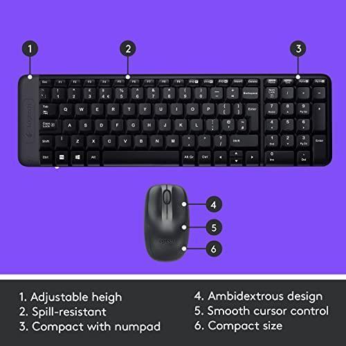 Logitech MK215 Wireless Keyboard and Mouse Combo, 2.4 GHz Wireless, 3 Years Warranty, Compact Design, 2-Year Battery Life(Keyboard),5 Month Battery Life(Mouse) PC/Laptop- Black - Triveni World