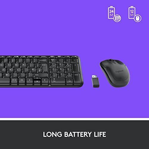 Logitech MK215 Wireless Keyboard and Mouse Combo, 2.4 GHz Wireless, 3 Years Warranty, Compact Design, 2-Year Battery Life(Keyboard),5 Month Battery Life(Mouse) PC/Laptop- Black - Triveni World