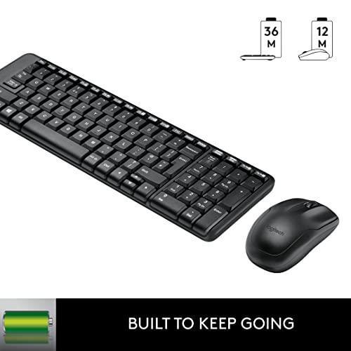 Logitech MK215 Wireless Keyboard and Mouse Combo, 2.4 GHz Wireless, 3 Years Warranty, Compact Design, 2-Year Battery Life(Keyboard),5 Month Battery Life(Mouse) PC/Laptop- Black - Triveni World