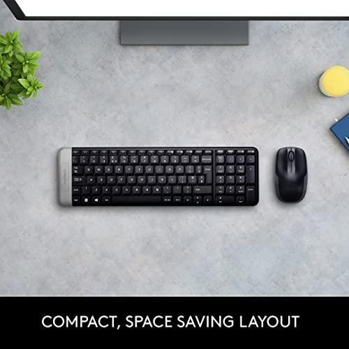 Logitech MK215 Wireless Keyboard and Mouse Combo, 2.4 GHz Wireless, 3 Years Warranty, Compact Design, 2-Year Battery Life(Keyboard),5 Month Battery Life(Mouse) PC/Laptop- Black - Triveni World