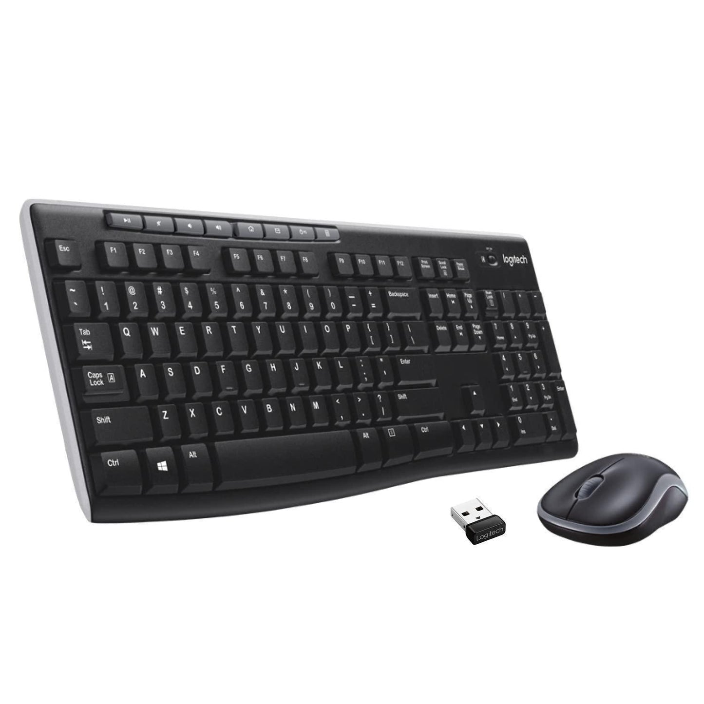 Logitech MK270r Wireless Keyboard and Mouse Combo for Windows, 2.4 GHz Wireless, Spill-resistant Design, 8 Multimedia & Shortcut Keys, 2-Year Battery Life, PC/Laptop- Black - Triveni World