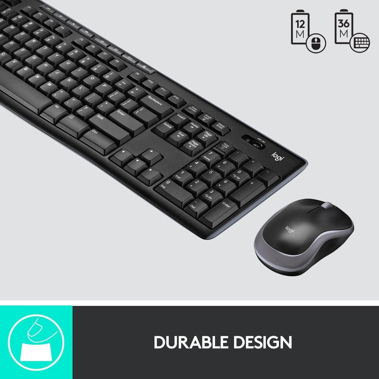 Logitech MK270r Wireless Keyboard and Mouse Combo for Windows, 2.4 GHz Wireless, Spill-resistant Design, 8 Multimedia & Shortcut Keys, 2-Year Battery Life, PC/Laptop- Black - Triveni World