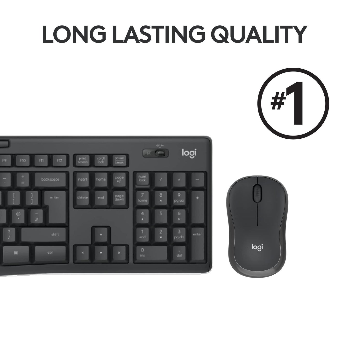 Logitech MK295 Silent Wireless Mouse & Keyboard Combo with SilentTouch Technology, Full Numpad, Advanced Optical Tracking, Lag-Free Wireless, 90% Less Noise - Black - Triveni World