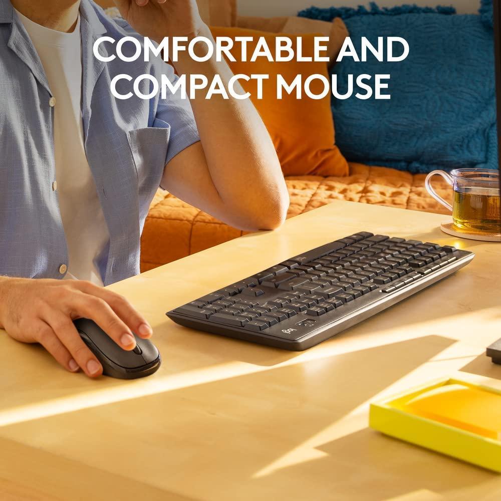 Logitech MK295 Silent Wireless Mouse & Keyboard Combo with SilentTouch Technology, Full Numpad, Advanced Optical Tracking, Lag-Free Wireless, 90% Less Noise - Black - Triveni World