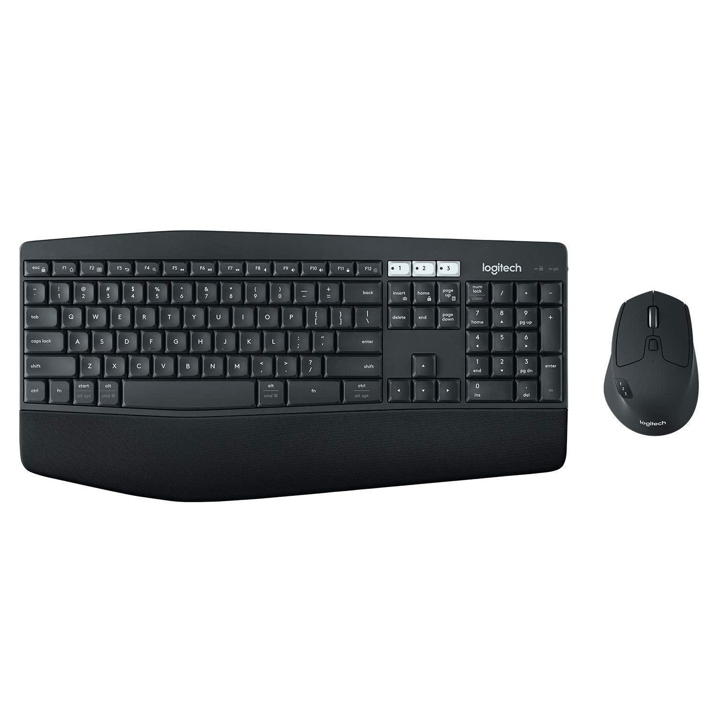 Logitech MK850 Multi-Device Wireless Keyboard and Mouse Set, 2.4GHz Wireless & Bluetooth, Curved Keyframe , 12 Programmable Keys, 3-Year Battery Life, PC/Mac - Triveni World