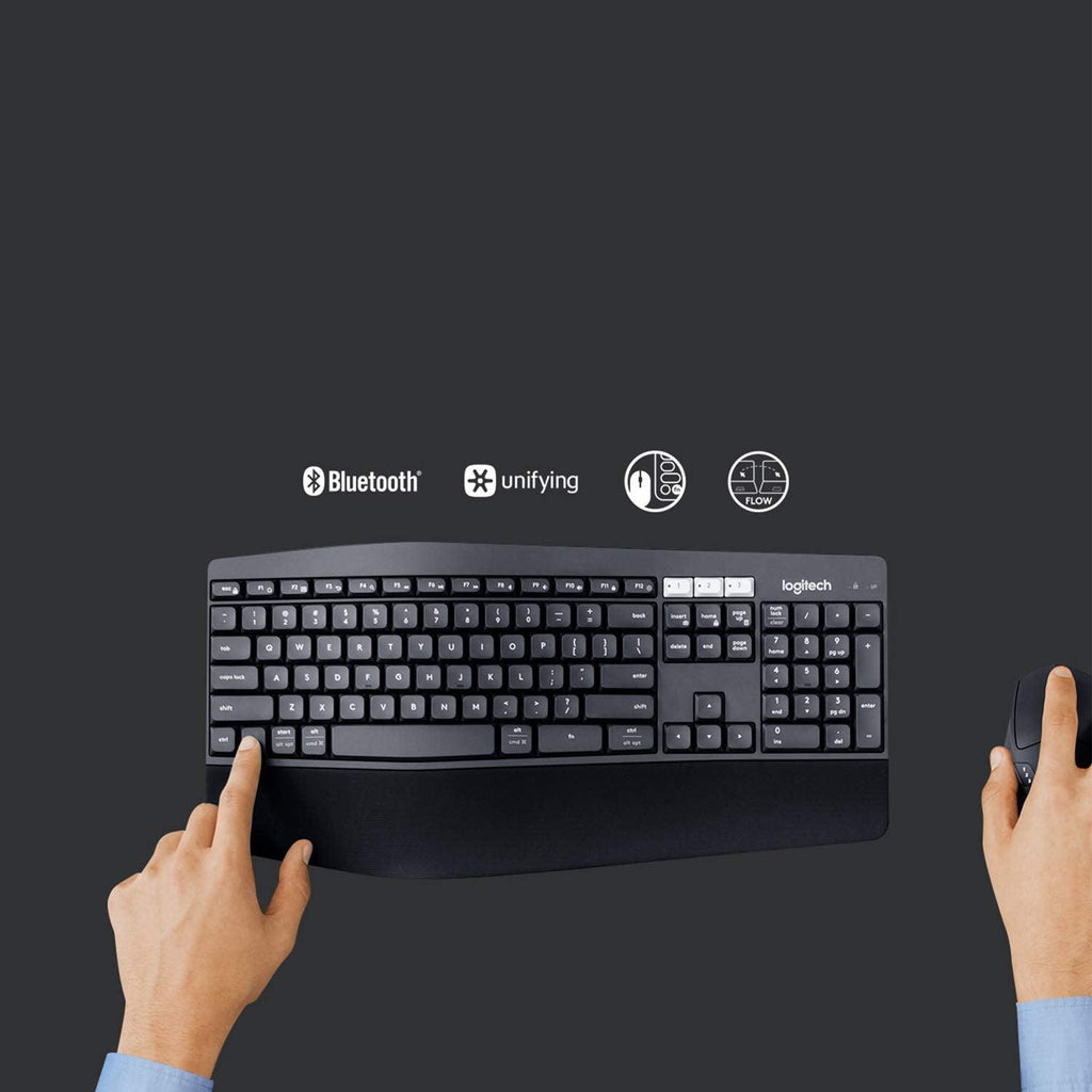 Logitech MK850 Multi-Device Wireless Keyboard and Mouse Set, 2.4GHz Wireless & Bluetooth, Curved Keyframe , 12 Programmable Keys, 3-Year Battery Life, PC/Mac - Triveni World