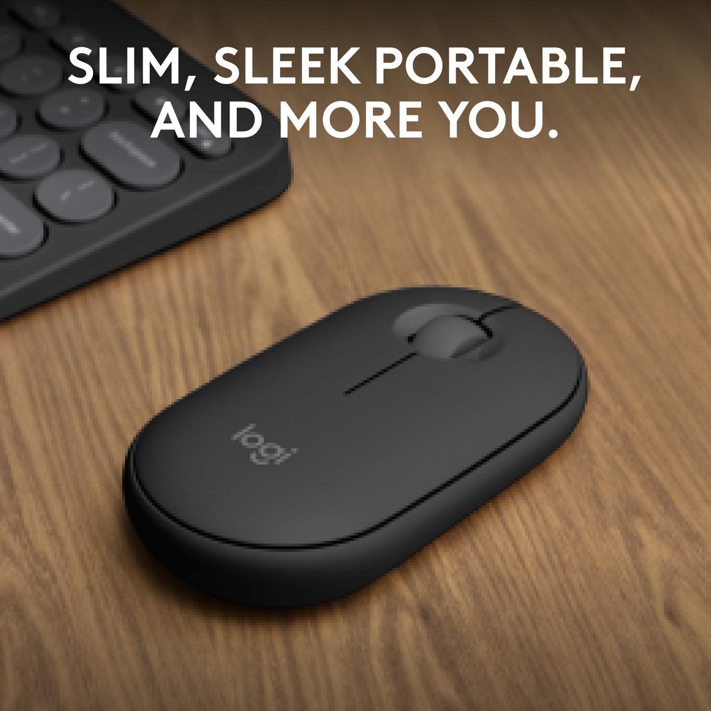 Logitech Pebble Mouse 2 M350s Slim Bluetooth Wireless Mouse, Portable, Lightweight, Customisable Button, Quiet Clicks, Easy-Switch for Windows, macOS, iPadOS, Android, Chrome OS - Tonal Graphite - Triveni World