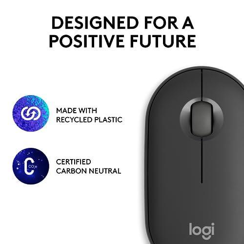 Logitech Pebble Mouse 2 M350s Slim Bluetooth Wireless Mouse, Portable, Lightweight, Customisable Button, Quiet Clicks, Easy-Switch for Windows, macOS, iPadOS, Android, Chrome OS - Tonal Graphite - Triveni World