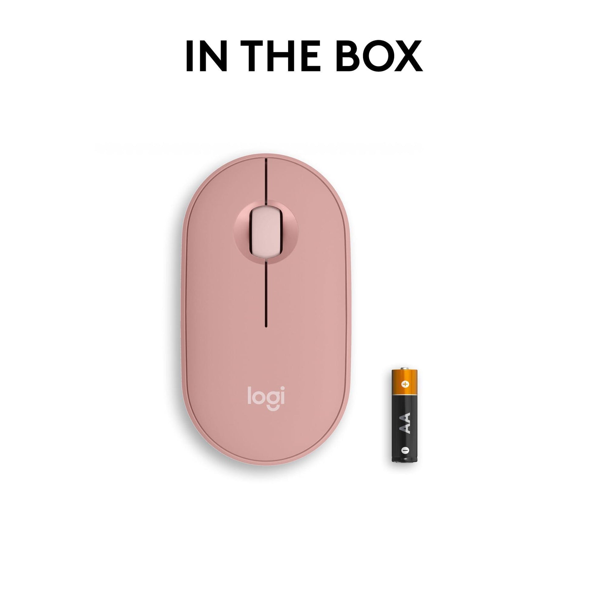 Logitech Pebble Mouse 2 M350s Slim Bluetooth Wireless Mouse, Portable, Lightweight, Customisable Button, Quiet Clicks, Easy-Switch for Windows, macOS, iPadOS, Android, Chrome OS - Tonal Rose - Triveni World