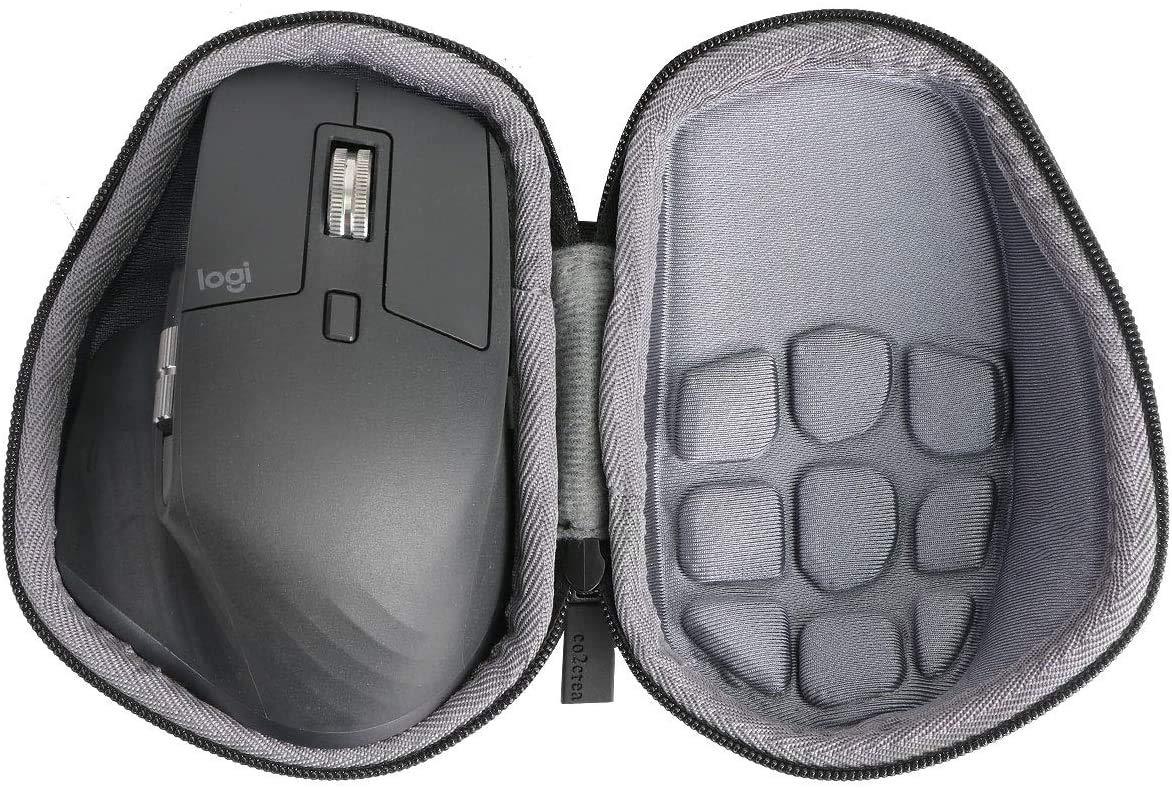 M.G.R.J® Portable Carrying Protector Case Cover for Logitech MX Master/Master 2S / Master 3, 3S Wireless Mouse (with Cushion & Lanyard) (Black) - Triveni World