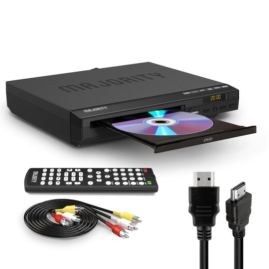 Majority DVD Player for TV with HDMI Input | Multi-Connection & Multi-Region | Slim Design with Remote Control - Triveni World