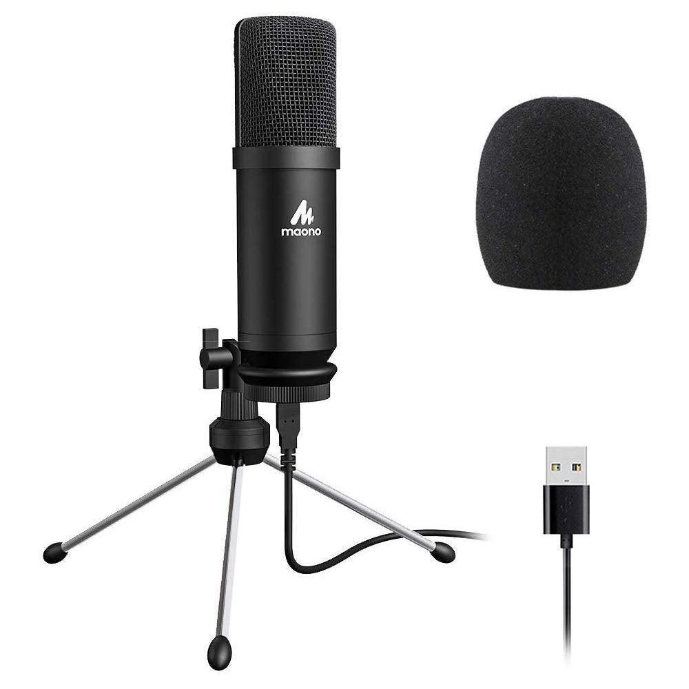 Maono AU-A04TR USB Condenser Cardioid Microphone Kit with Tripod for Podcast, PC, Gaming, Recording, YouTube, Vlogging - Triveni World