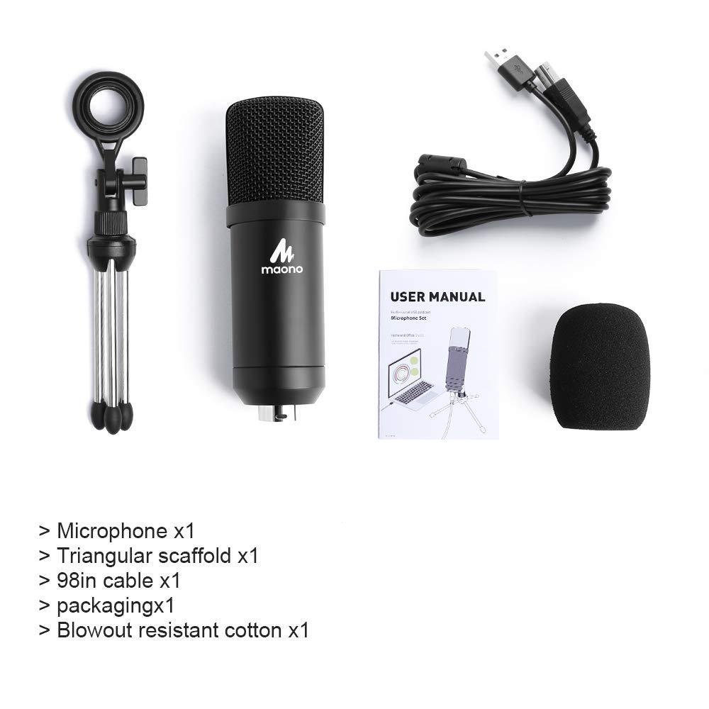 Maono AU-A04TR USB Condenser Cardioid Microphone Kit with Tripod for Podcast, PC, Gaming, Recording, YouTube, Vlogging - Triveni World