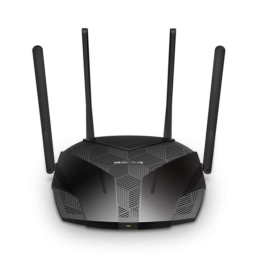 MERCUSYS AX3000 Dual-Band Wi-Fi 6 Wireless Router, WiFi Speed up to 2402Mbps/5GHz + 574Mbps/2.4GHz, Gigabit 3 LAN Ports, 1 WAN Port Ideal for Gaming Xbox/PS4/Steam & 4K (Black, MR80X) - Triveni World