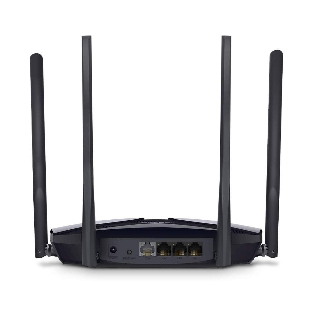 MERCUSYS AX3000 Dual-Band Wi-Fi 6 Wireless Router, WiFi Speed up to 2402Mbps/5GHz + 574Mbps/2.4GHz, Gigabit 3 LAN Ports, 1 WAN Port Ideal for Gaming Xbox/PS4/Steam & 4K (Black, MR80X) - Triveni World