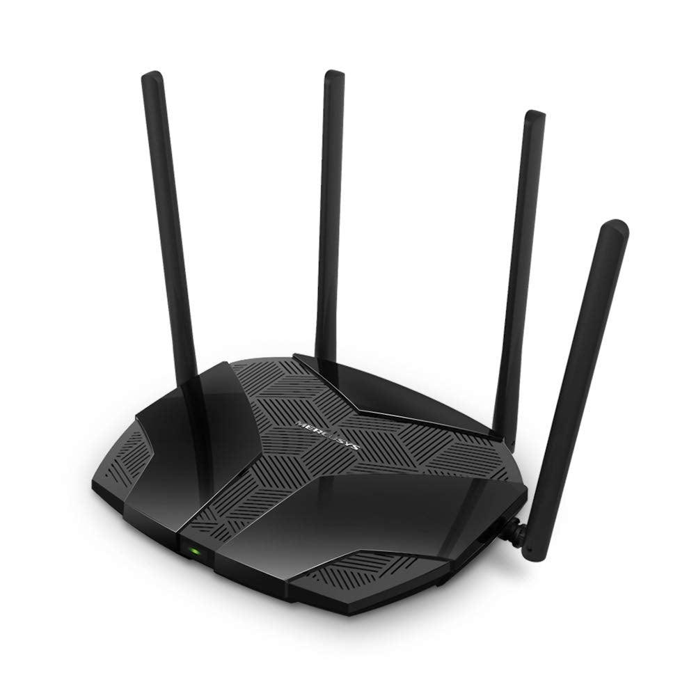 MERCUSYS AX3000 Dual-Band Wi-Fi 6 Wireless Router, WiFi Speed up to 2402Mbps/5GHz + 574Mbps/2.4GHz, Gigabit 3 LAN Ports, 1 WAN Port Ideal for Gaming Xbox/PS4/Steam & 4K (Black, MR80X) - Triveni World