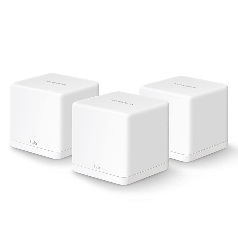 MERCUSYS Halo H30G(3-Pack) AC1300 Whole Home Mesh Wi-Fi System 1.3 Gbps Dual Band WiFi Gigabit Wireless Router 1300 Mbps Speed Coverage, White Halo H30G - Triveni World