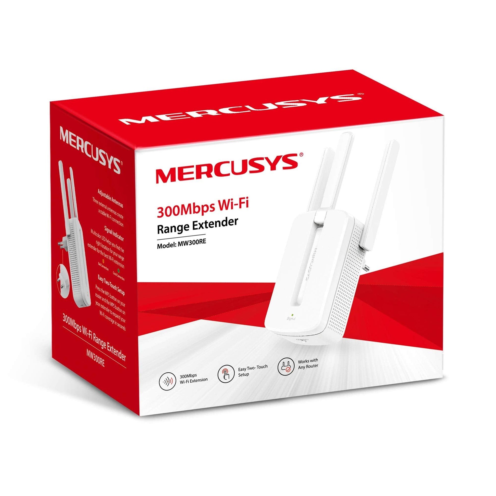 Mercusys MW300RE Wireless Repeater WiFi Booster | MIMO Technology | Three External Antennas | 300Mbps Speed Wi-Fi Range Extender - Triveni World