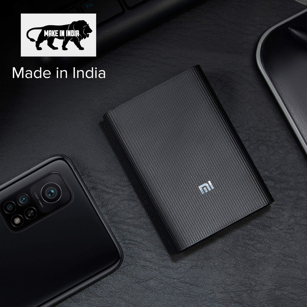 MI 10000mAh Lithium Ion, Lithium Polymer Power Bank Pocket Pro with 22.5 Watt Fast Charging, Dual Input Ports(Micro-USB and Type C), Triple Output Ports, (Black) - Triveni World