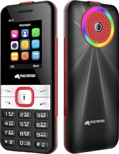 Micromax S117, Dual Sim Keypad with Long Lasting Battery & Dedicated Notification Ring, Wireless FM with Auto Call Recording, Camera| Black & Red - Triveni World