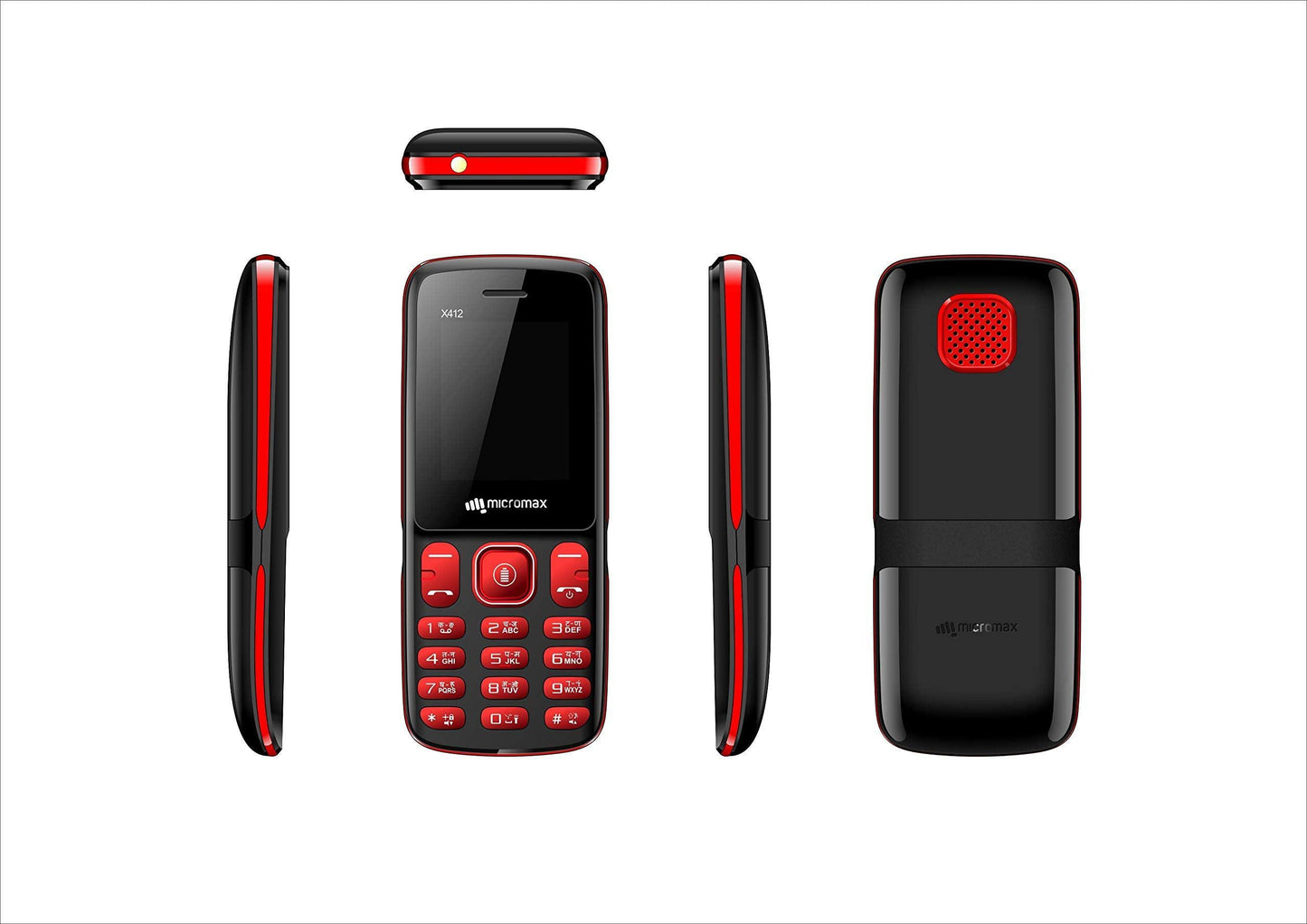 Micromax X412 (Black + Red) - Triveni World