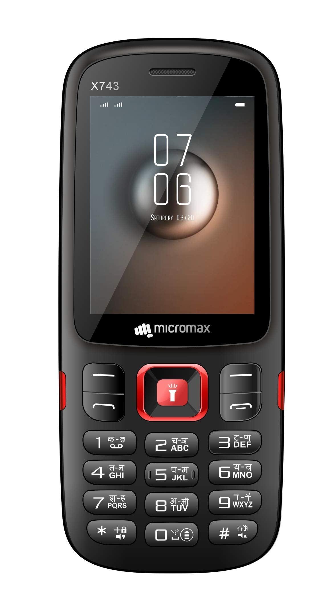 Micromax X743 (Black+ Red) - Triveni World