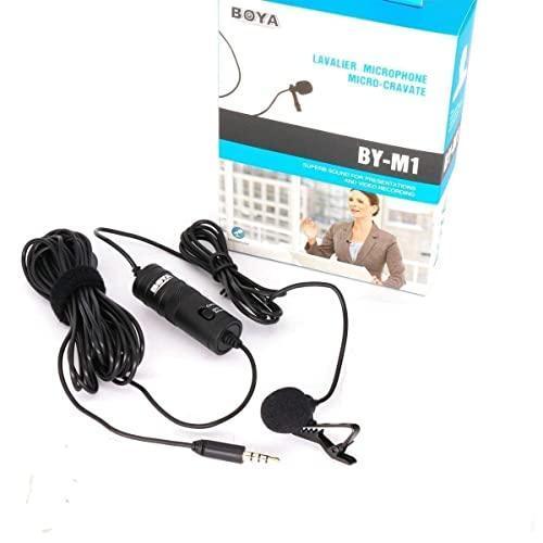 MICROWARE BOYA By-M1 Mic Auxiliary Omnidirectional Lavalier Condenser Microphone 3.5 Mm For Iphone 7 Plus (Black) - Triveni World