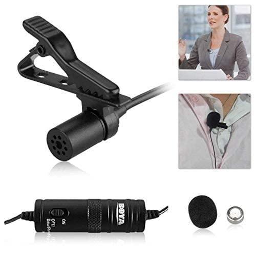 MICROWARE BOYA By-M1 Mic Auxiliary Omnidirectional Lavalier Condenser Microphone 3.5 Mm For Iphone 7 Plus (Black) - Triveni World