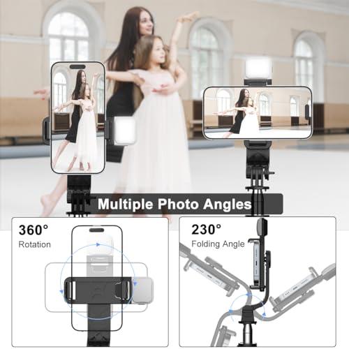 Mobilife Selfie Stick with Light Tripod Stand 104 cm/41 inch Bluetooth Extandable Selfie Stick Tripod Rechargeable Dimmable Fill Light for Youtube Vlog Live Streaming Holder Compatible for Gopro,Black - Triveni World