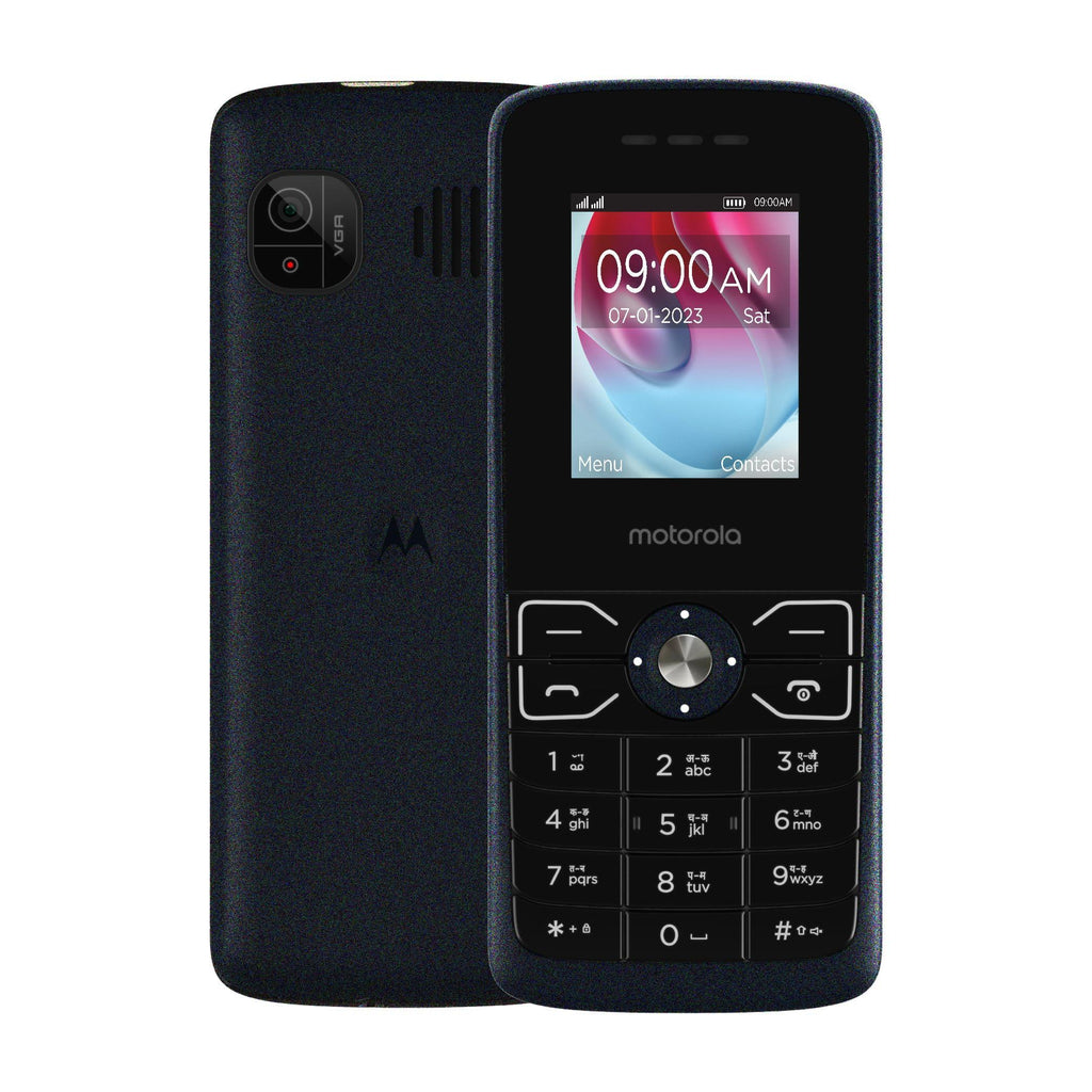 Motorola All-New A50 - Dual Sim Keypad Phone with Long Lasting Battery, Expandable Memory Upto 32GB, Rear Camera, 1750 mAh Big Battery, 6 Indian Languages Input Support (Dark Blue) - Triveni World