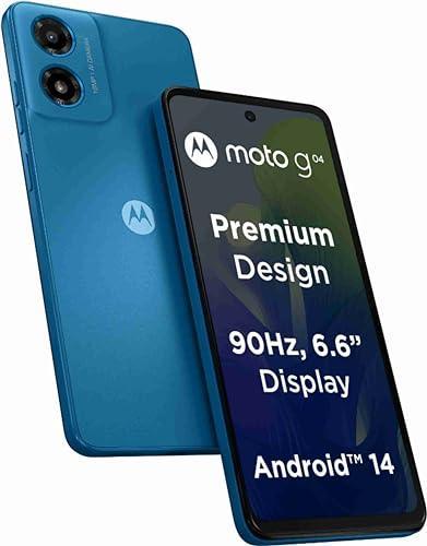 Motorola G04 4G (Satin Blue, 4GB RAM, 64GB Storage) | up to 8GB with RAM Boost | 6.6" Punch Hole Display | 16MP Rear Camera | 5MP Front Camera | IP 52 Water-Repellent Design | 5000 mAh |Android 14 - Triveni World