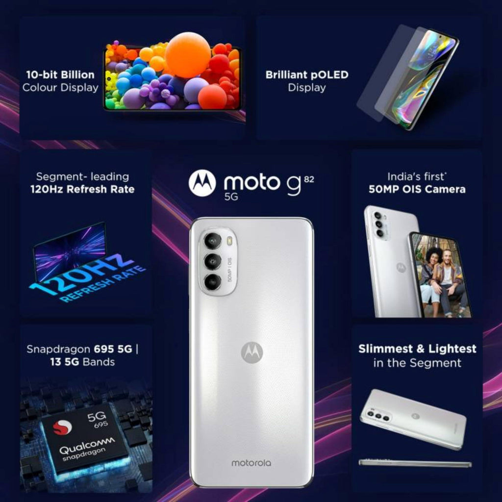 Motorola G82 5G (White Lily, 8GB RAM, 128GB Storage) - Triveni World