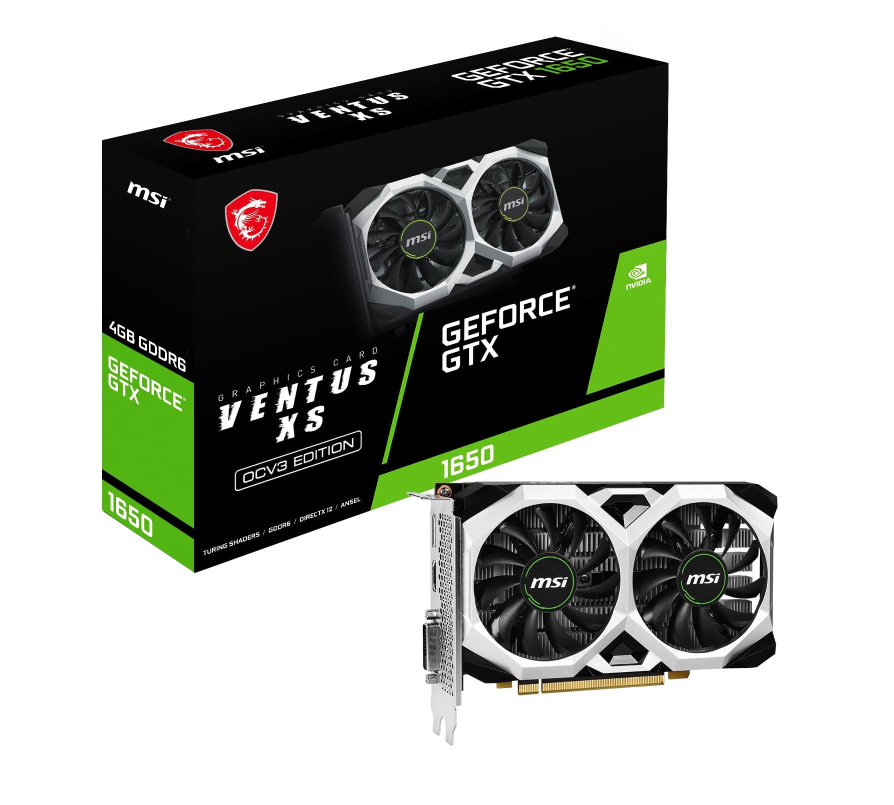 MSI Gaming GeForce GTX 1650 128-Bit HDMI/DP/DVI 4GB GDRR6 HDCP Support DirectX 12 VR Ready OC Graphics Card (GTX 1650 D6 Ventus XS OCV3) - Triveni World