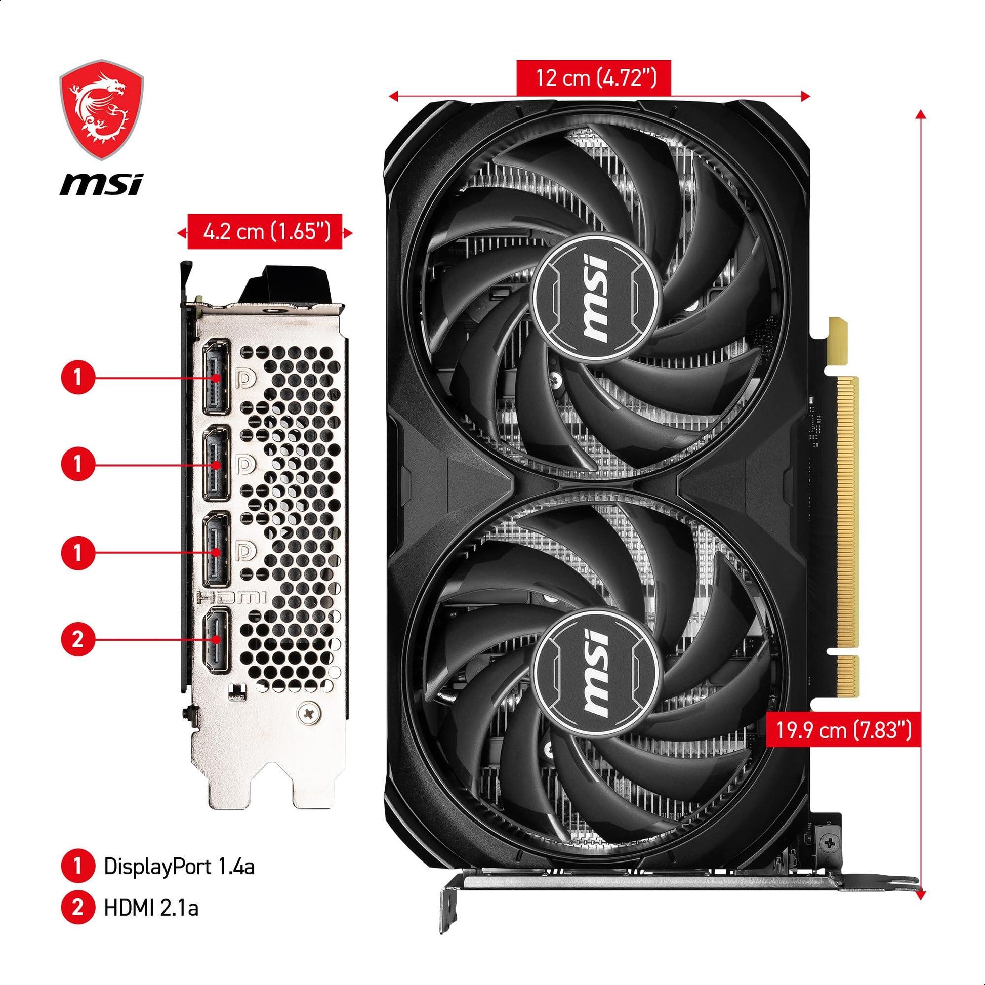 MSI GeForce RTX 4060 Ti Ventus 2X Black 16G OC Graphic Card - NVIDIA GeForce RTX 4060 Ti Super GPU, 16GB GDDR6 128-bit Memory, 18 Gbps, PCI Express 4 Interface, Upto 2610 MHz, TORX Fan 4.0 - Triveni World