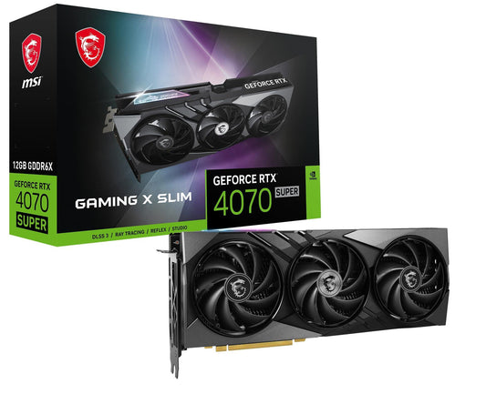 MSI GeForce RTX 4070 Super 12G Gaming X Slim Graphic Card - NVIDIA GeForce RTX 4070 Super GPU, 12GB GDDR6X 192-bit Memory, 21 Gbps, PCI Express 4 Interface, Upto 2640 MHz, TORX Fan 5.0 - Triveni World