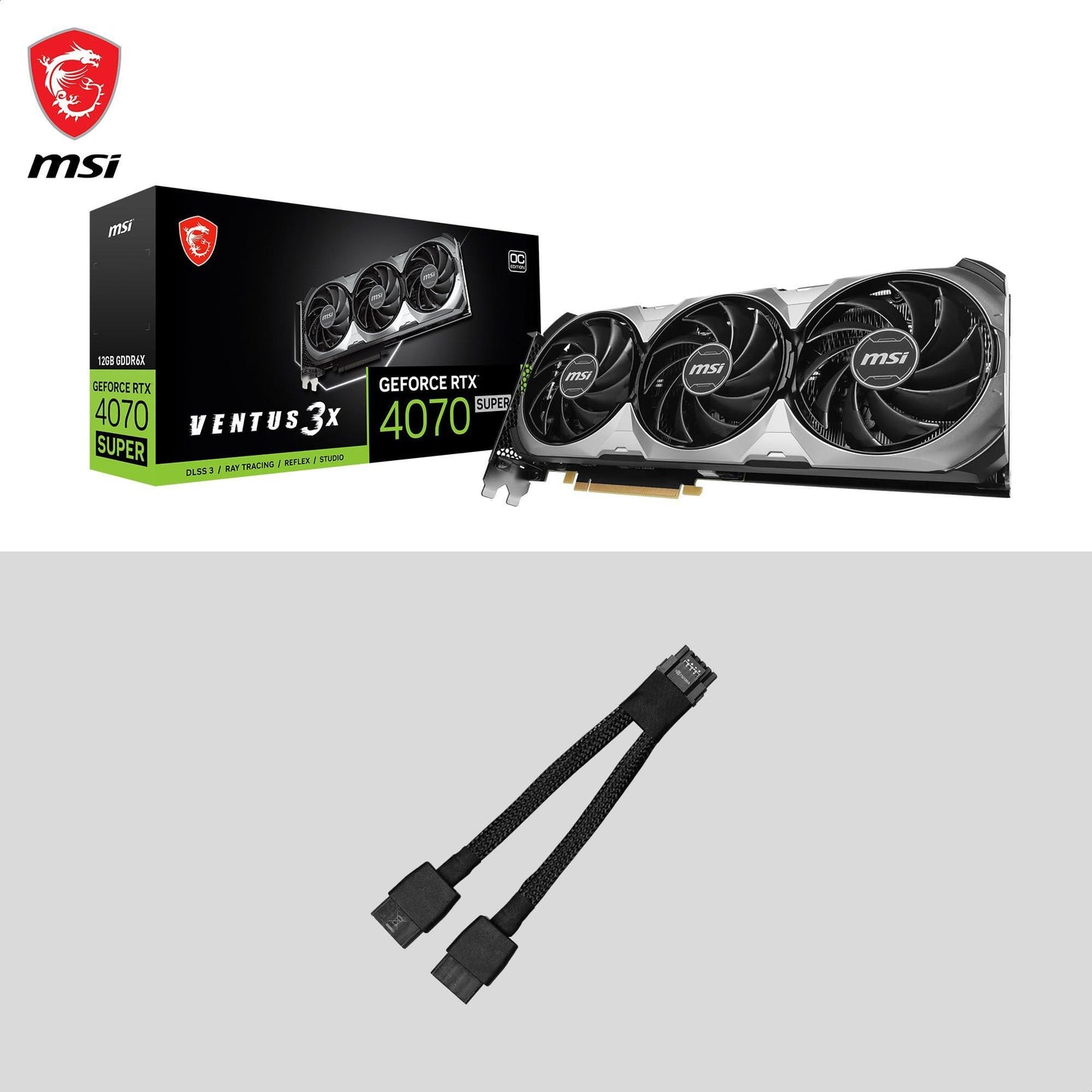 MSI GeForce RTX 4070 Super 12G Ventus 3X OC Graphic Card - NVIDIA GeForce RTX 4070 Super GPU, 12GB GDDR6X 192-bit Memory, 21 Gbps, PCI Express 4 Interface, Upto 2505 MHz, TORX Fan 4.0 - Triveni World