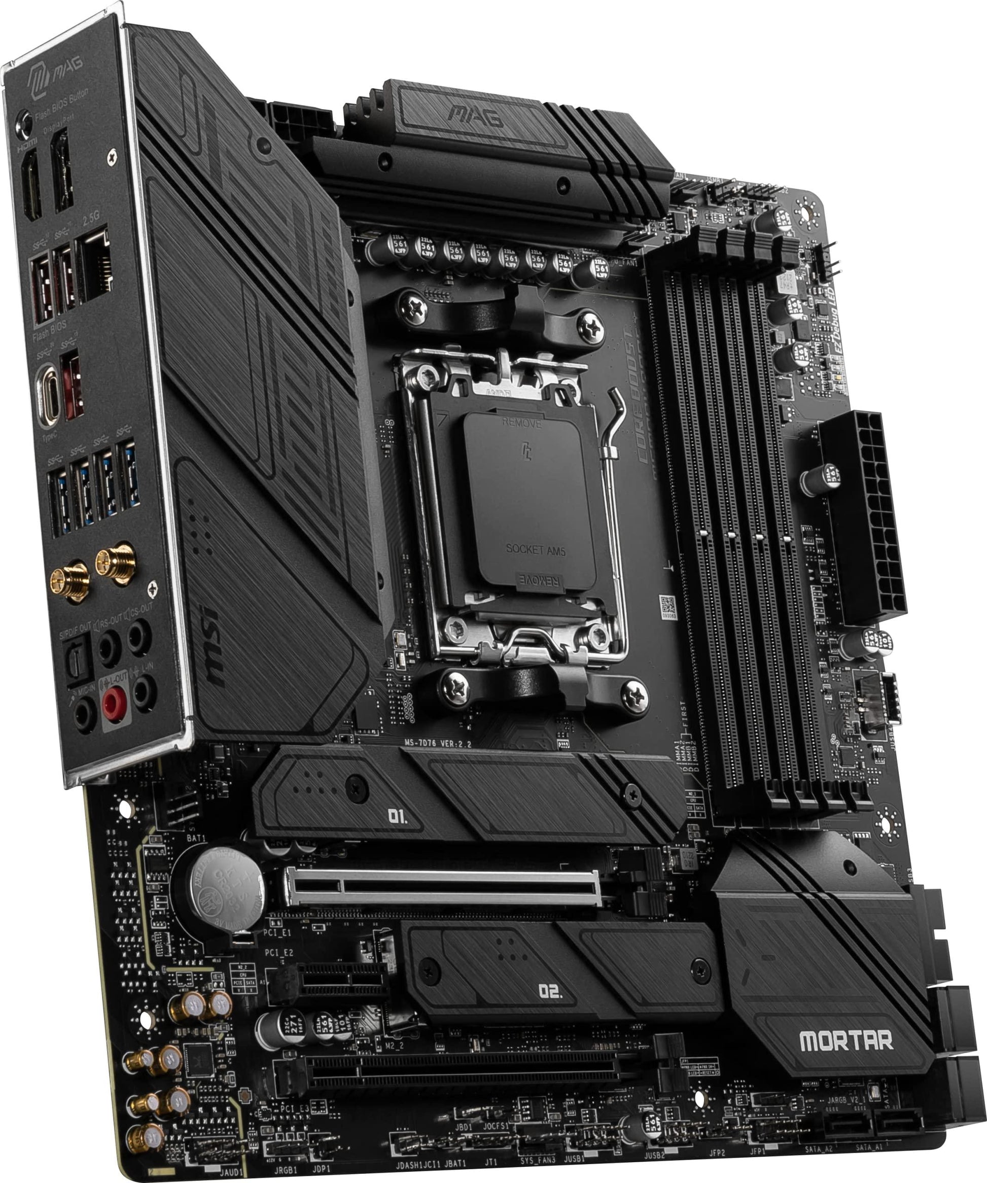 MSI MAG B650M MORTAR WIFI Motherboard, Micro-ATX - Supports AMD Ryzen 7000 Series Processors, AM5-12 Duet Rail 80A VRM, DDR5 Memory Boost 6400+MHz/OC, 2 x PCIe 4.0 x16, 2 x M.2 Gen4, Wi-Fi 6E - Triveni World