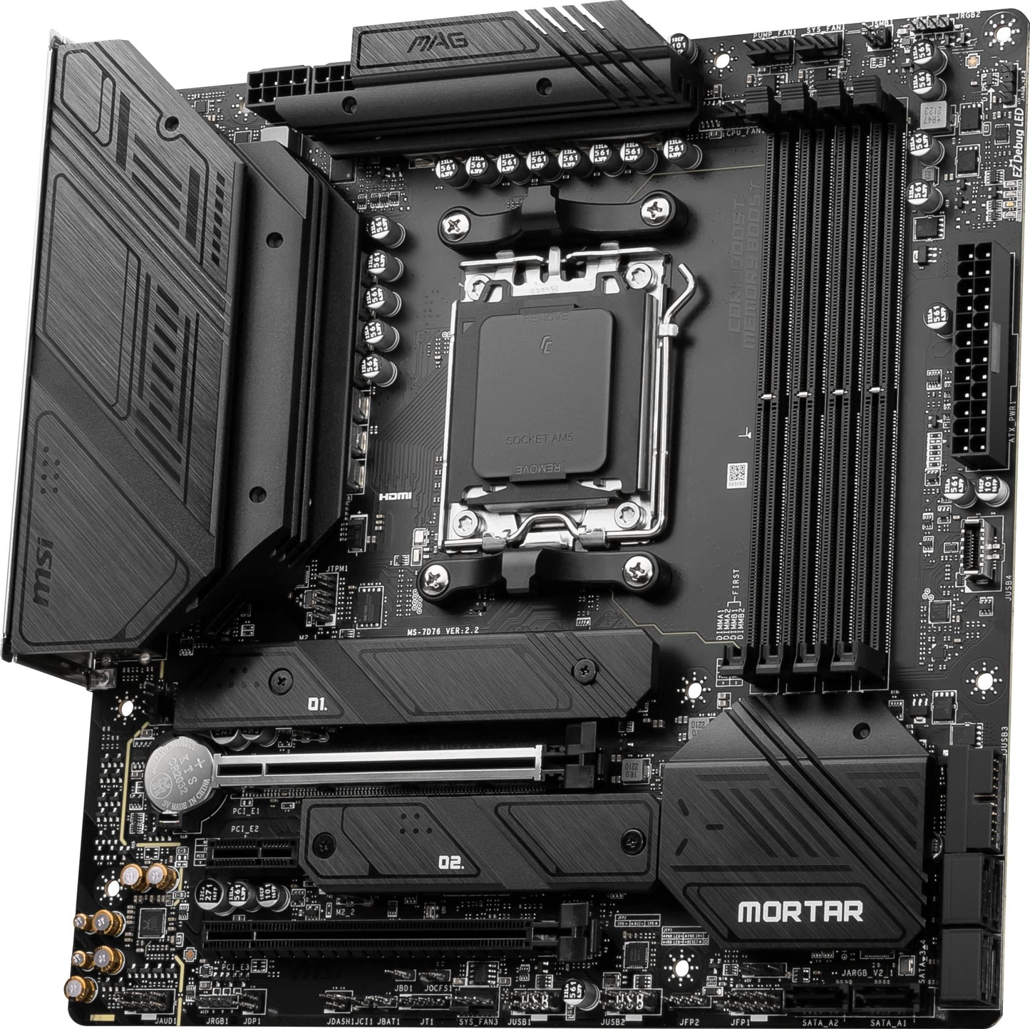 MSI MAG B650M MORTAR WIFI Motherboard, Micro-ATX - Supports AMD Ryzen 7000 Series Processors, AM5-12 Duet Rail 80A VRM, DDR5 Memory Boost 6400+MHz/OC, 2 x PCIe 4.0 x16, 2 x M.2 Gen4, Wi-Fi 6E - Triveni World