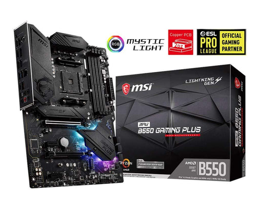 MSI MPG B550 Gaming Plus AMD Am4 Ddr4 M.2 USB 3.2 Gen 2 Hdmi ATX Motherboard AMD Ryzen 5000 Series Desktop Processors - Triveni World