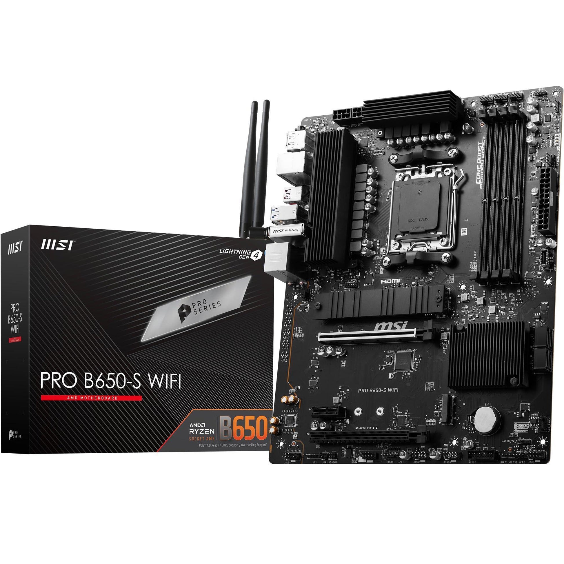 MSI PRO B650-S WiFi ProSeries Motherboard (AMD AM5, ATX, DDR5, PCIe 4.0, M.2, SATA 6Gb/s, USB 3.2 Gen 2, HDMI/DP, Wi-Fi 6E, AMD Ryzen 7000 Series Desktop Processors) - Triveni World