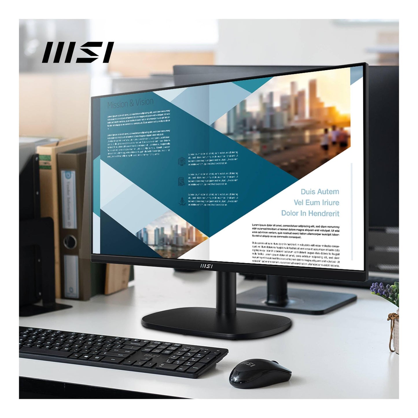 MSI PRO MP245V 23.8 Inch Full Hd LCD Office Monitor - 1920 X 1080 Va Panel, 100 Hz, Eye-Friendly Screen, VESA Mountable, Display Kit Support, Tilt Adjustable - HDMI 1.4, D-Sub - Triveni World